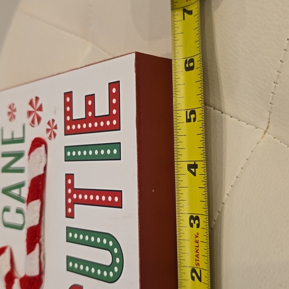 2 Two Twin Candy felt Cane Cutie Wood Christmas Gift Holiday Signs Ashland New - Picture 4 of 5